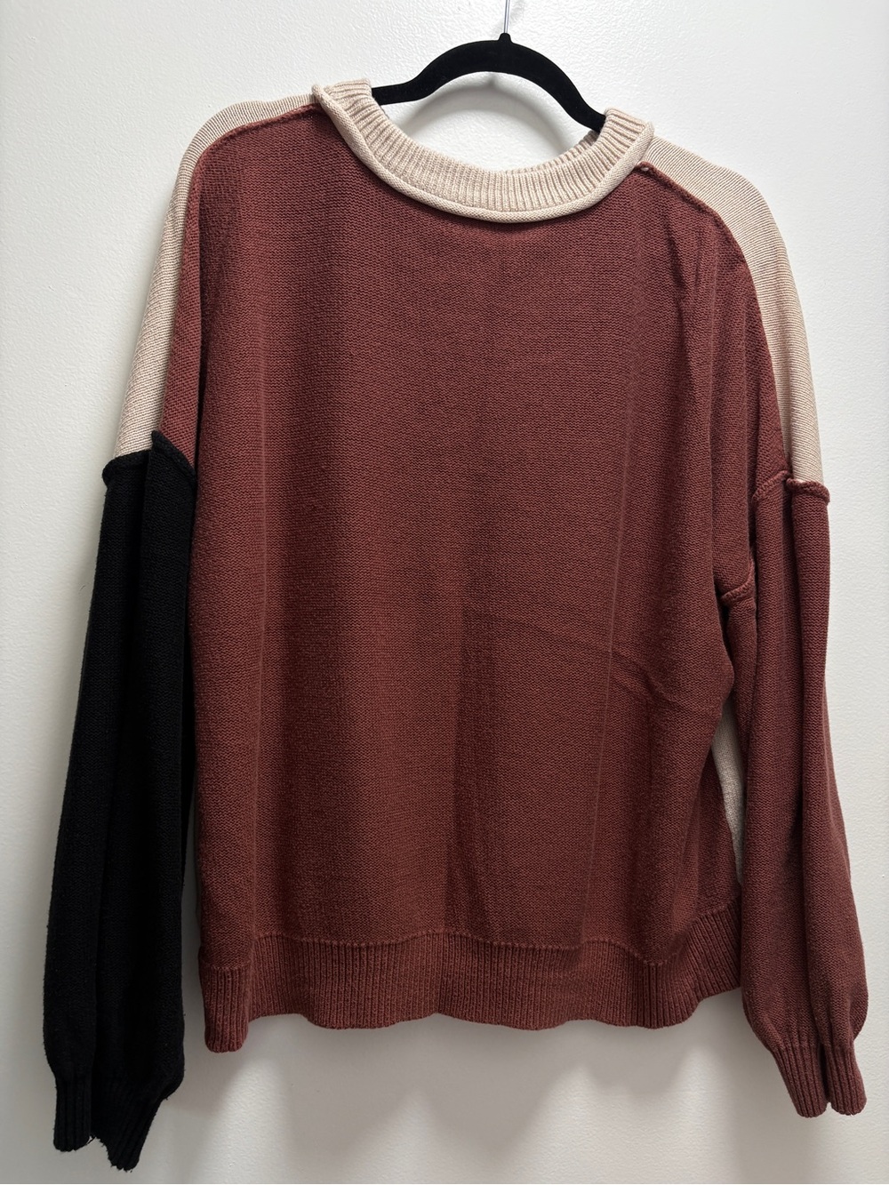 Colorblock Crewneck Sweater - XL - Autumn Cabincore - Picture 4 of 5